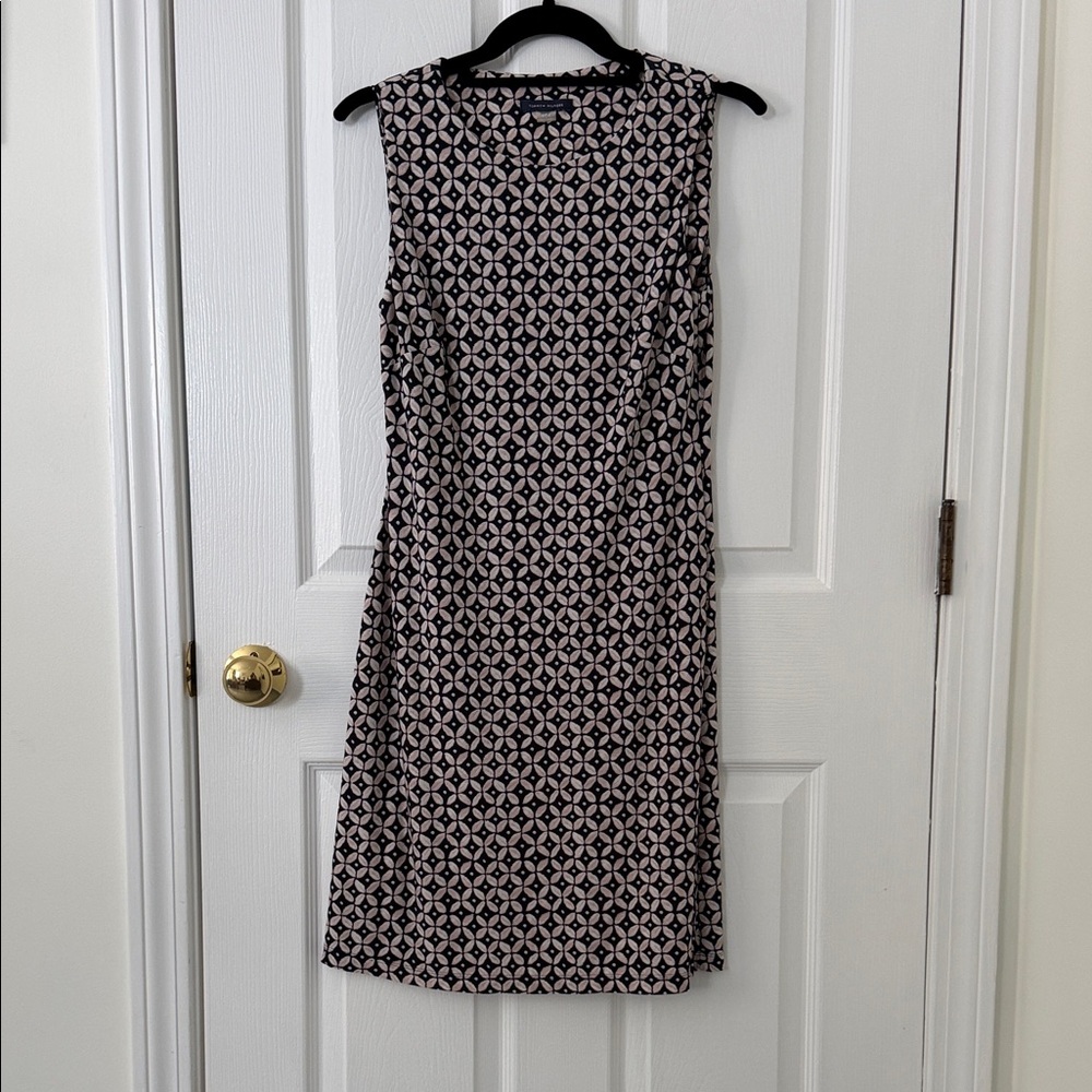 Tommy Hilfiger Black and Pink Geometric Midi Dress